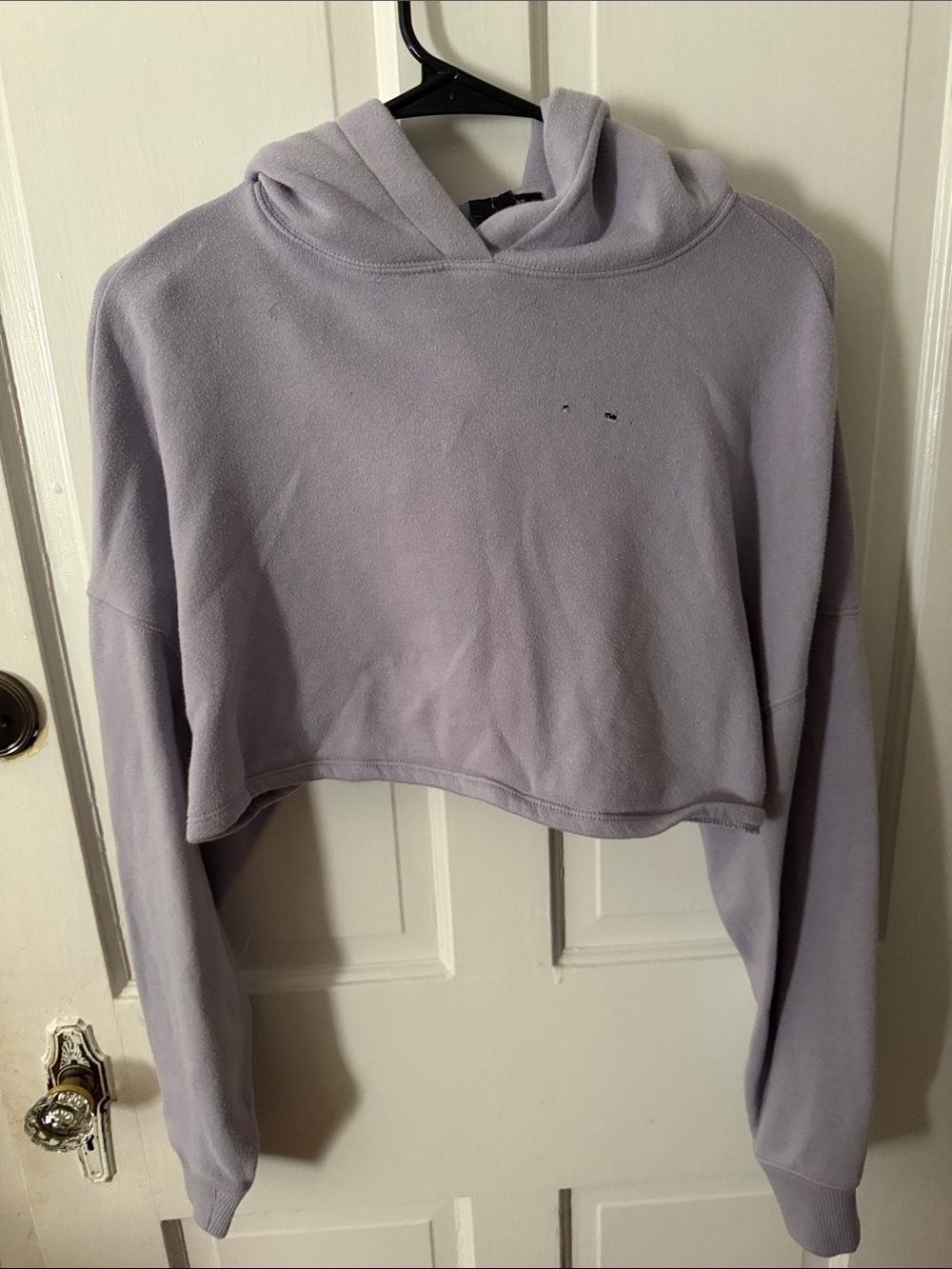 Express Cropped Lavender Hoodie - Soft Purple Pullover